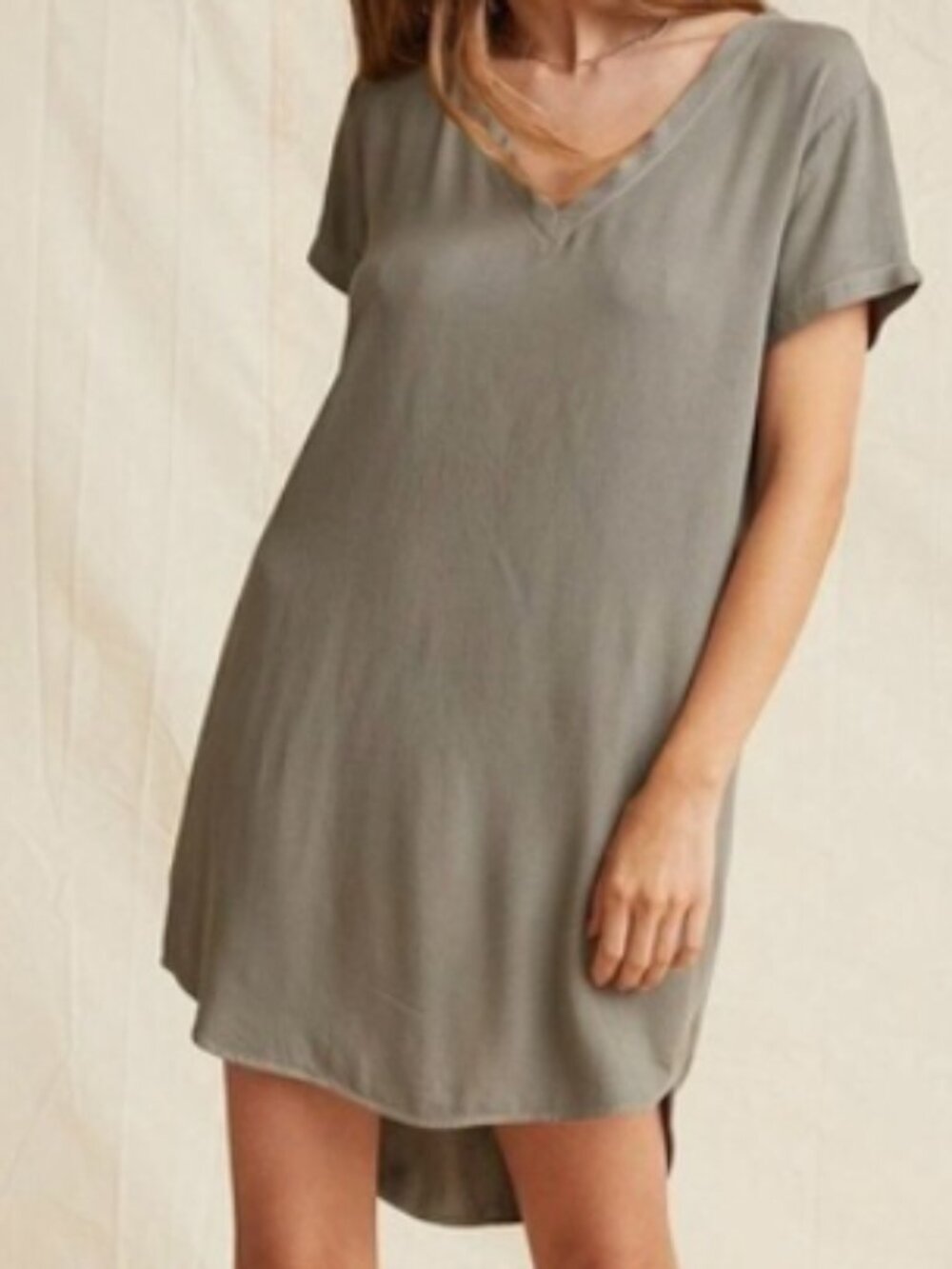 Anthropologie Cloth & Stone Justine T-Shirt Dress in Soft Army Green